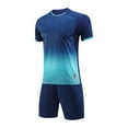 thumbnail image 1 of CYRBOKO Boys Athletic Outfit Sets, Breathable Short Sleeve Elastic Waist Quick-dry Summer Top and Shorts Dark Blue Size 12 T, 1 of 4