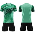 thumbnail image 1 of CYRBOKO Boys Athletic Outfit Sets, Elastic Waist Breathable Football Two-piece Kids Clothing Sets Green Size 3-4 T, 1 of 4