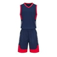 thumbnail image 1 of CYRBOKO Boys Athletic Outfit Sets, Sleeveless Quick-dry Basketball Elastic Waist Tank Top and Shorts Dark Blue Size 8-10 T, 1 of 7