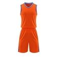 thumbnail image 1 of CYRBOKO Boys Athletic Outfit Sets, V-neck Quick-dry Sleeveless Elastic Waist Tank Top with Shorts Orange Size 8-10 T, 1 of 6