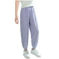 thumbnail image 1 of CYRBOKO Boys Athletic Pants, Thin Elastic Waist Mosquito-proof Summer Jogger Pants Purple Size 5-6 T, 1 of 7