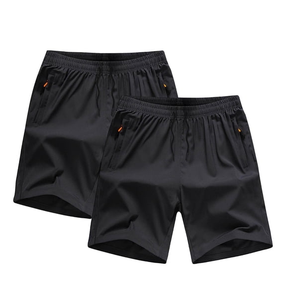 CYRBOKO Boys Athletic Shorts, 2 pack Summer Quick-dry Elastic Waist Beach Shorts Brown Size 13-14 T