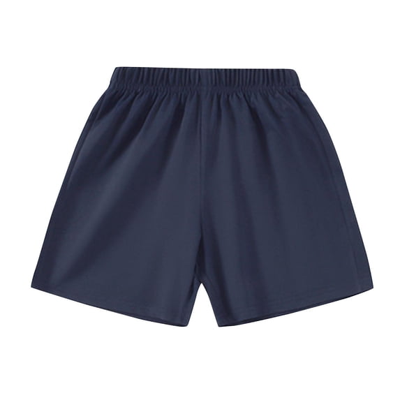 CYRBOKO Boys Athletic Shorts, Elastic Waist Running Casual Summer Cotton Shorts Navy Size 12-13 T