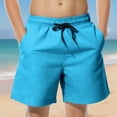 thumbnail image 1 of CYRBOKO Boys Athletic Shorts, Quick-dry Drawstring Elastic Waist Summer Beach Shorts Sky Blue Size 8 T, 1 of 9