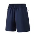thumbnail image 1 of CYRBOKO Boys Athletic Shorts with Zipper Pockets, Training Elastic Waist Summer Casual Gym Shorts Blue Size 7-8 T, 1 of 5