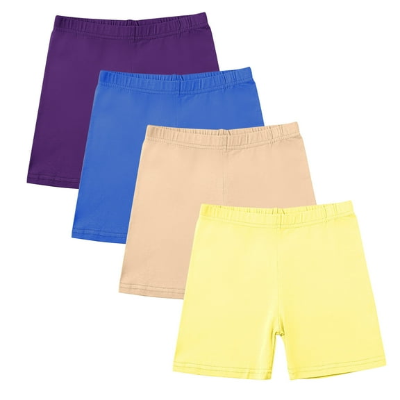CYRBOKO Boys Athlrtic Shorts, Sport Cotton 4PC Elastic Waist Summer Shorts Multicolor Size 5-6 T