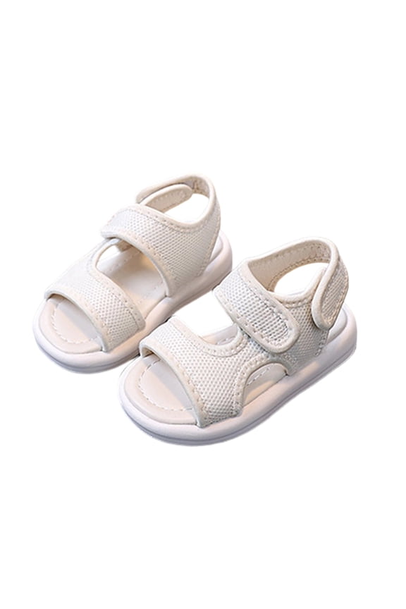 Boys Beach Sandals, Hook&Loop Non-Slip Casual Open Toes Kids Shoes Beige Size 9 (Toddler)