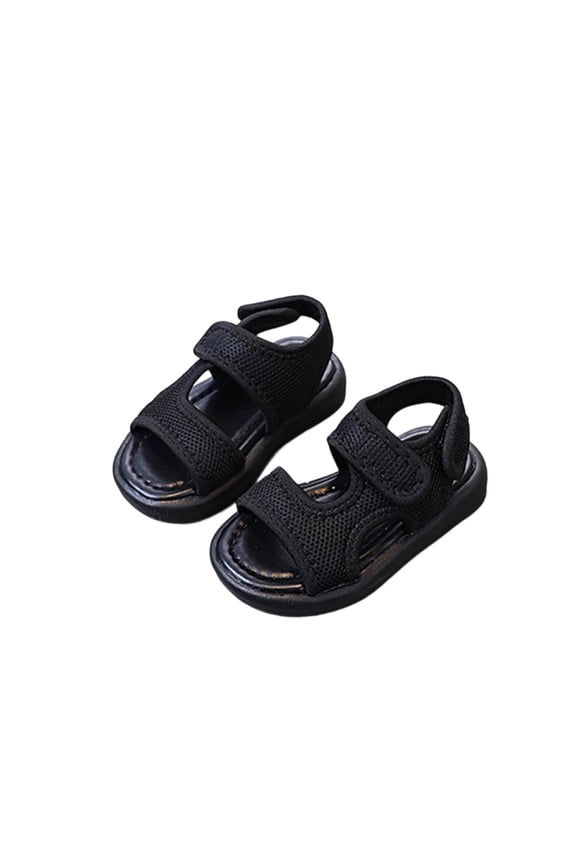 Boys Beach Sandals, Hook&Loop Non-Slip Casual Open Toes Kids Shoes Black Size 8.5 (Toddler)