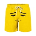 thumbnail image 1 of CYRBOKO Boys Beach Shorts, Stretchy Drawstring Elastic Waist Quick-dry Funny Shorts for Summer Yellow Size 13-14 T, 1 of 3