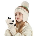 thumbnail image 1 of CYRBOKO Boys Beanies Sets, Thermal Pom-pom Winter 2 Pieces Gloves and Hats Beige Size 4-10 T, 1 of 2