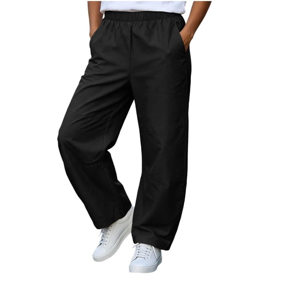 CYRBOKO Boys Cargo Pants 14-16, Casual Fall Winter Elastic Waist Relaxed Fit Athletic Pants Black Size