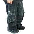 thumbnail image 1 of CYRBOKO Boys Cargo Pants 2025, Casual Gift Elastic Waist Loose Wide-leg Pants Black Size 12 T, 1 of 4
