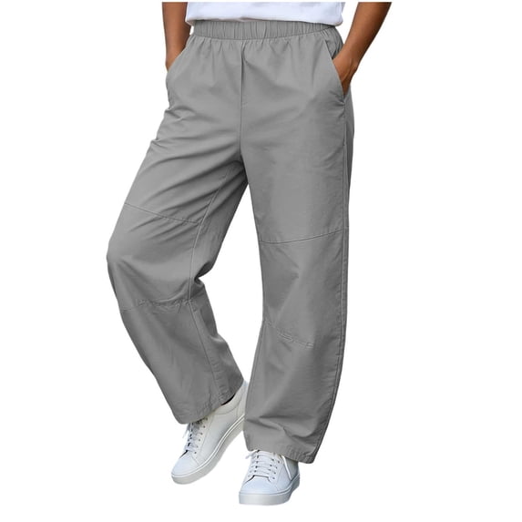 CYRBOKO Boys Cargo Pants, Fall Winter Elastic Waist Relaxed Fit Casual Athletic Pants Gray Size 5-6 T