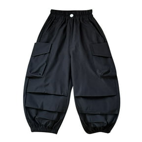 CYRBOKO Cargo Pants for Girls, Multi Pockets Cotton Loose Elastic Waist ...