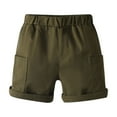 thumbnail image 1 of CYRBOKO Boys Casual Shorts, Breathable Elastic Waist Summer Comfy Shorts with Pockets Army Green Size 9-10 T, 1 of 7