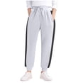 thumbnail image 1 of CYRBOKO Boys Cotton Sweatpants, Elastic Waist Fall Cotton Drawstring Jogger Pants Gray Size 5-16 T, 1 of 4