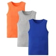 thumbnail image 1 of CYRBOKO Boys Cotton Tank Tops, 3 PC Casual Crew Neck Sleeveless Summer Tops for Kids Blue Size 4-5 T, 1 of 4