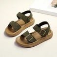 thumbnail image 1 of CYRBOKO Boys Flat Sandals, Birthday Soft Sole Hook&Loop Open Toes Kids Shoes Army Green Size 8 (Toddler), 1 of 6