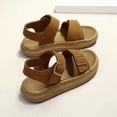thumbnail image 1 of CYRBOKO Boys Flat Sandals, Hook&Loop Birthday Open Toes Soft Sole Kids Shoes Brown Size 7 (Toddler), 1 of 8