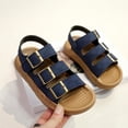 thumbnail image 1 of CYRBOKO Boys Flat Sandals, Party Open Toes Hook&Loop Soft Sole Kids Shoes Blue Size 8 (Toddler), 1 of 5