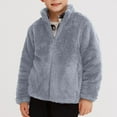 thumbnail image 1 of CYRBOKO Boys Fleece Jackets, Casual Full Zip Stand Collar Thermal Long Sleeve Winter Coats Gray Size 7-8 T, 1 of 3