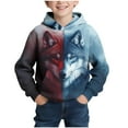 thumbnail image 1 of CYRBOKO Boys Graphic Hoodies, Fall Long Sleeve Thermal Casual Sweatshirts for Boys Light Blue Size 10-12 T, 1 of 7