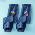 thumbnail image 1 of CYRBOKO Boys Graphic Jeans, 2 Pack Lightweight Elastic Waist Loose Long Pants Blue Size 9-12 T, 1 of 7