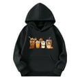 thumbnail image 1 of CYRBOKO Boys' Graphic Hooded Sweatshirts, Long Sleeve Party Casual Loose Fit Tops with Pocket Black Size 5-6 T, 1 of 2