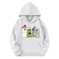 thumbnail image 1 of CYRBOKO Boys' Halloween Hooded Sweatshirts, Loose Fit Long Sleeve Fall Casual Pullover with Pocket White Size 7-8 T, 1 of 2