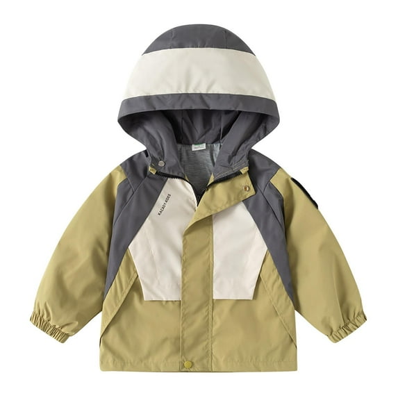 CYRBOKO Boys' Hooded Jackets, Full-Zip Long Sleeve Casual Lightweight Outerwear with Pockets Green Size 11-12 T