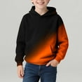 thumbnail image 1 of CYRBOKO Boys Hooded Sweatshirts, Casual Athletic Long Sleeve Gradient Pullover Tops Orange Size 11-12 T, 1 of 7