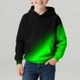 thumbnail image 1 of CYRBOKO Boys Hooded Sweatshirts, Long Sleeve Gradient Athletic Casual Pullover Tops Green Size 13-14 T, 1 of 7