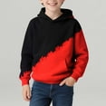 thumbnail image 1 of CYRBOKO Boys Hoodies, Color-blocked Pullover Casual Long Sleeve Spring Sweatshirts Red Size 7-8 T, 1 of 7
