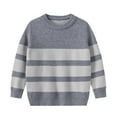 thumbnail image 1 of CYRBOKO Boys Knit Sweaters, Holiday Cotton Crew Neck Long Sleeve Kint Tops Gray Size 7-10 T, 1 of 8