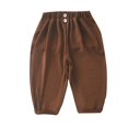 thumbnail image 1 of CYRBOKO Boys Long Pants, Summer Thin Elastic Waist Mosquito-proof Jogger Pants Coffee Size 8-9 T, 1 of 3