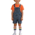 thumbnail image 1 of CYRBOKO Boys Outfit Sets, Casual 3 Pieces Summer Cotton Denim Jumpsuits T-shirts Socks Sets Orange Size 11-12 T, 1 of 8