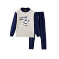 thumbnail image 1 of CYRBOKO Boys Thermal Sets, Comfy Long Sleeve Elastic Waist Crew Neck Top and Bottom Sets Gray Size 12-14 T, 1 of 2