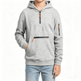 thumbnail image 1 of CYRBOKO Boys Pullover Hoodies Size 10-12 with Zipper, Long Sleeve Casual Fall Winter Warm Hooded Sweatshirts Boys Tops Gray, 1 of 6
