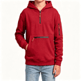 thumbnail image 1 of CYRBOKO Boys Pullover Hoodies with Zipper, Long Sleeve Casual Warm Fall Winter Hooded Sweatshirts Boys Tops Red Size 9-10 T, 1 of 6