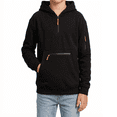 thumbnail image 1 of CYRBOKO Boys Pullover Hoodies with Zipper, Warm Casual Fall Winter Long Sleeve Hooded Sweatshirts Boys Tops Black Size 15-16 T, 1 of 6
