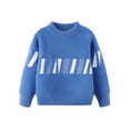 thumbnail image 1 of CYRBOKO Boys Pullover Sweaters, Autumn Crew Neck Casual Long Sleeve Kint Clothes Blue Size 12 T, 1 of 6