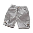thumbnail image 1 of CYRBOKO Boys Shorts with Pockets, Casual Cotton Vacation Elastic Waist Cargo Shorts Gray Size 7-8T, 1 of 2