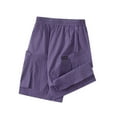 thumbnail image 1 of CYRBOKO Boys Shorts with Pockets, Casual Lightweight Elastic Waist Loose Summer Shorts Purple Size 11-12T, 1 of 4