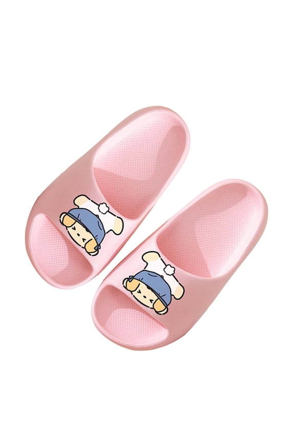 Boys Slippers, Non-Slip Cozy Indoor Open Toes Holiday Kids Slippers Pink Size 12-12.5 (Little Kids)