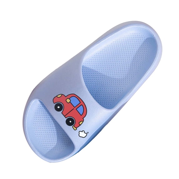 CYRBOKO Boys Slippers, Open Toes Non-Slip Bathroom Cozy Indoor Kids Slippers Sky Blue Size 12-12.5 (Little Kids)