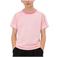 thumbnail image 1 of CYRBOKO Boys Summer Athletic Shirts, Breathable Casual Pullover Short Sleeve Kids Activewear Tops Pink Size 11-12 T, 1 of 6