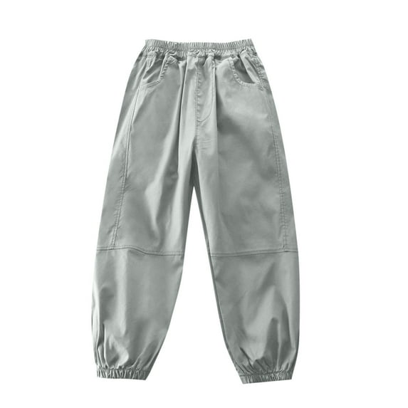 CYRBOKO Boys Summer Cargo Pants, Casual Soft Quick-dry Lightweight Jogger Pants Green Size 8 T