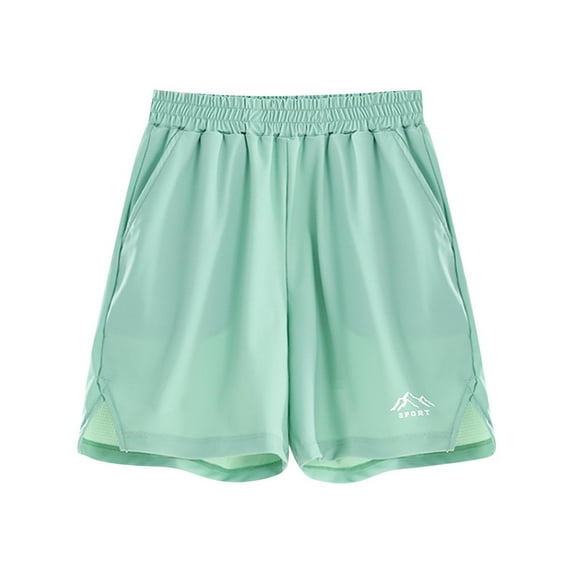 CYRBOKO Boys Summer Shorts 2025, Thin Comfy Elastic Waist Running Athletic Shorts Green Size 9-10 T