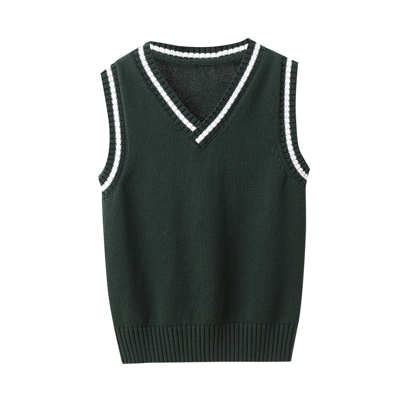 CYRBOKO Boys Sweater Vests Knited Sleeveless Lightweight V neck School cyrboko-boys-sweater-vests-knited-sleeveless-lightweight-v-neck-school