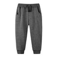 thumbnail image 1 of CYRBOKO Boys Sweatpants, Casual Stretchy Elastic Waist Drawstring Jogger Pants Dark Gray Size 6-7 T, 1 of 6